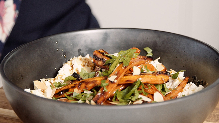 Ricotta and Oven Roasted Honey Carrots & Almonds